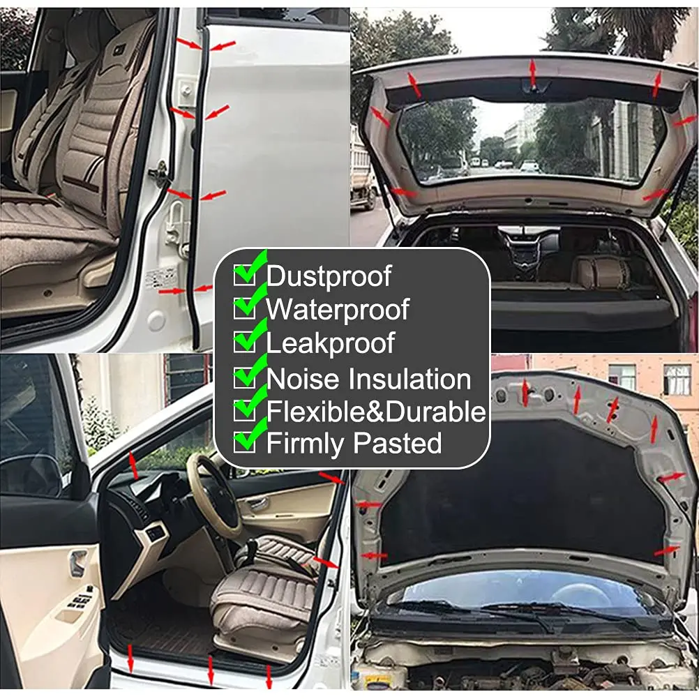 Auto Doppelschicht Dichtung Aufkleber Autotür Gummi Dichtung Streifen Tür Stamm Schalldämmung Dichtungsstreifen L-typ Lärm Dichtung Streifen – Detail 7