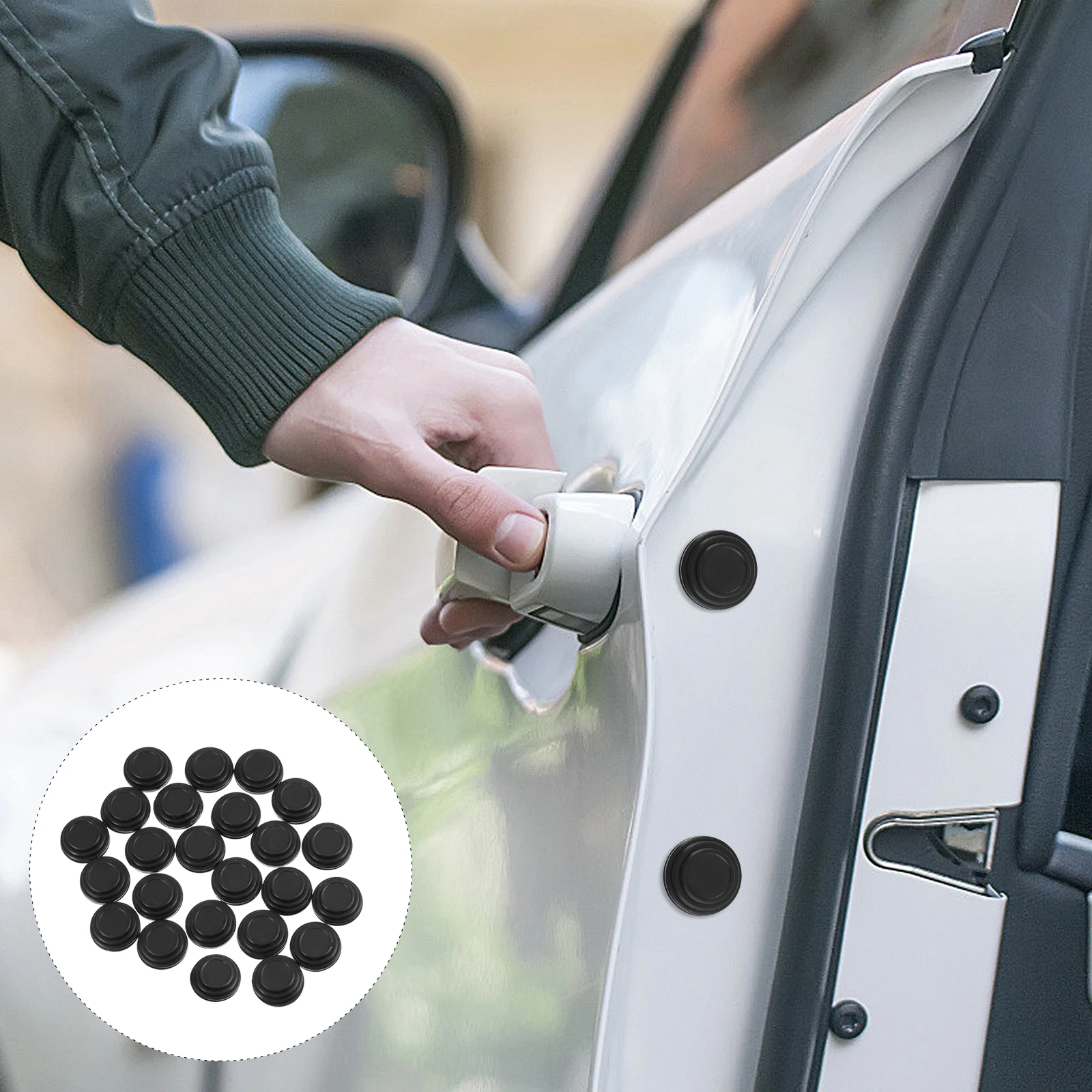 

24 Pcs Seal Shock Absorbing Gasket Protective Pads for Door Protectors Vehicles Silica Gel Car Side