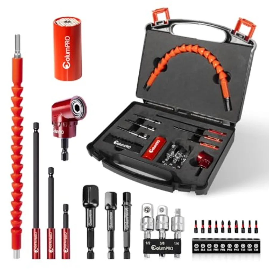 

22PCS Superbit Flexible Drill Bits ExtensionandUniversal Socket Tool Set Tools for Men Stocking Stuffer Christmas Gift for Dad