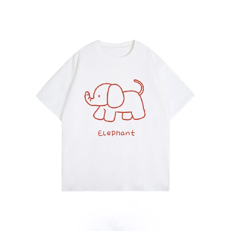 

Fun simple top women's 2025 new Guochao loose niche couple short-sleeved T-shirt