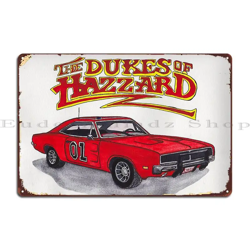Dukes Of Hazzard Metal Sign Printing Custom Cinema Wall Decor Garage Tin Sign Poster