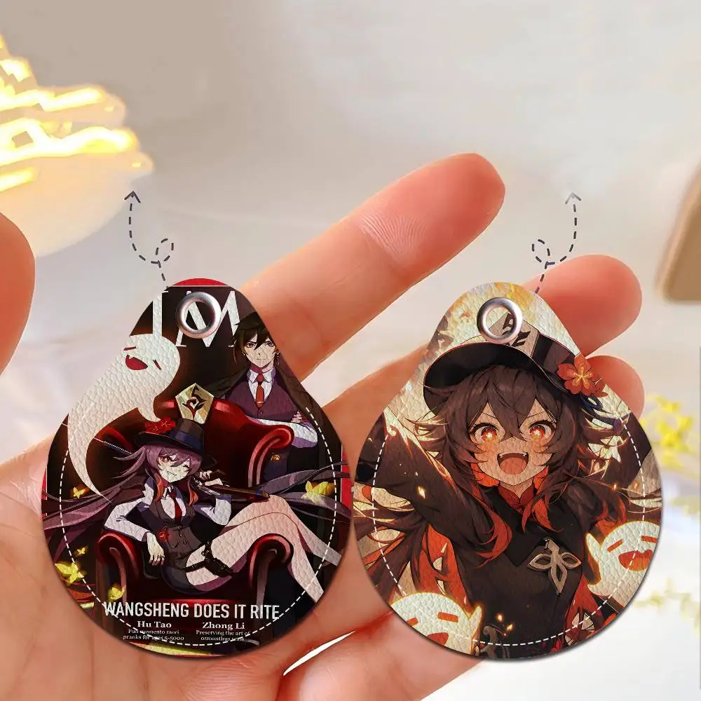 هو تاو جينشين تأثير ويكي المرأة البسيطة بولي Leather حافظة جلدية المفاتيح الوصول حافظة للبطاقات مفتاح العلامة حلقة شارة صغيرة حلقة رئيسية قفل الباب العلامات