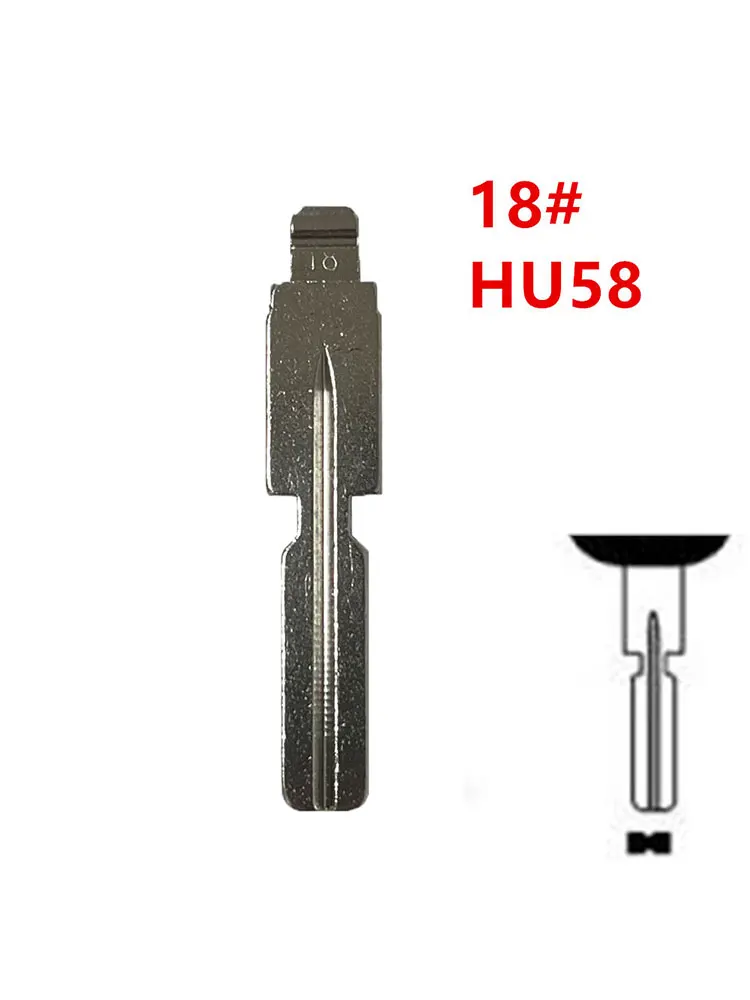 10pcs 18# HU58 Uncut Key Blanks Flip Metal Key Blade for BMW for KD Keydiy Xhorse VVDI Remotes Universal No.18 Car Key Blank