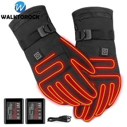 Guantes Térmicos recargables para motocicleta, Guantes Térmicos con batería de 4000mAh, pantalla táctil, esquí eléctrico, Invierno