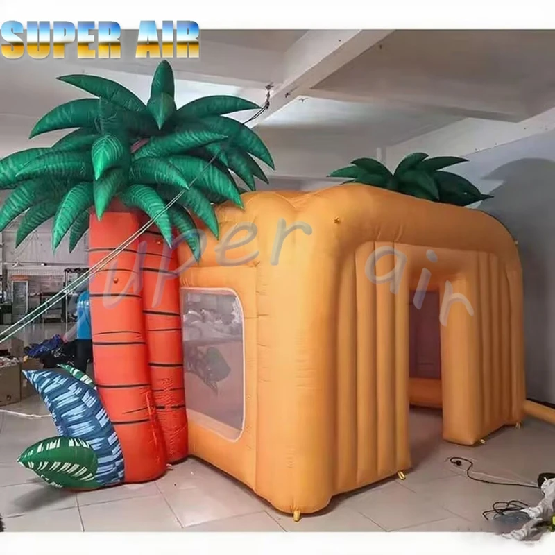 Forme de cabine gonflable hawaïenne en cocotier, tente de bar gonflable d'extérieur pour location