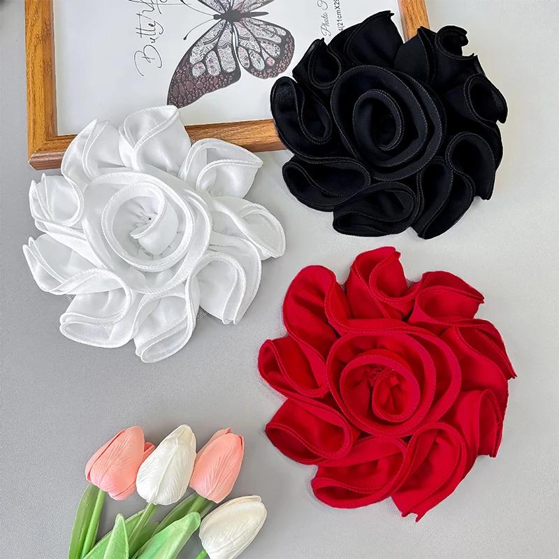 Fabric Multi-layer Large Flower Brooches for Women Corsage Lapel Pins Fashion Jewelry Wedding Party Clothes Accessories