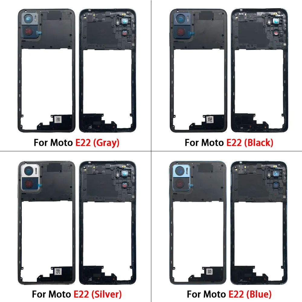 New Middle Frame Cover For Motorola For MOTO E22 E32 Edge 20 Lite Middle Housing with Lens Frame Parts