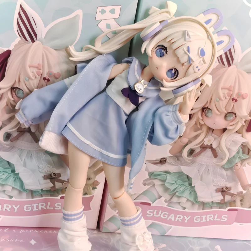Vendas quentes em estoque wanmeng sugary meninas 1/8mjd caixa cega bjd boneca móvel ornamentos na moda brinquedo feminino bonito colecionável presente da menina