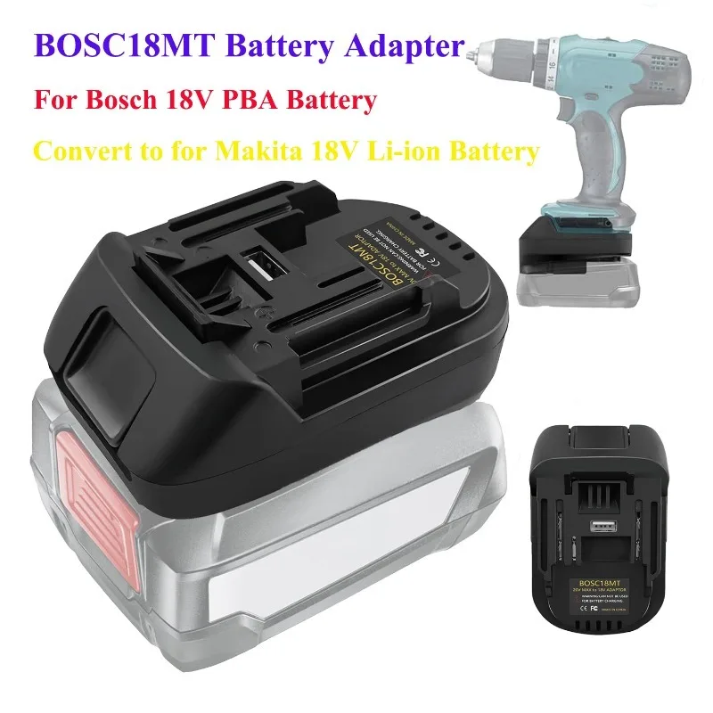 BOSC18MT Battery Adapter Converter for Bosch 18V PBA Series Batteries Converting To for Makita 18V Li-ion Battery Power Tools