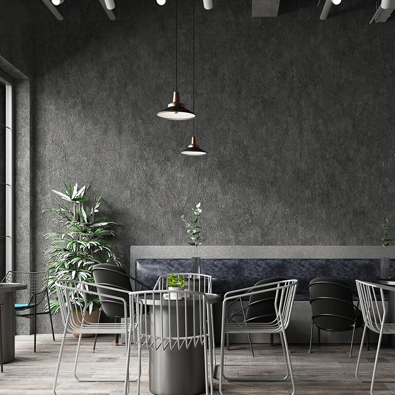 Industrial Plain Color Cement Gray Wallpaper PVC Matte Texture Waterproof Home Decor Living Room Bedroom Wall Paper Rolls Modern