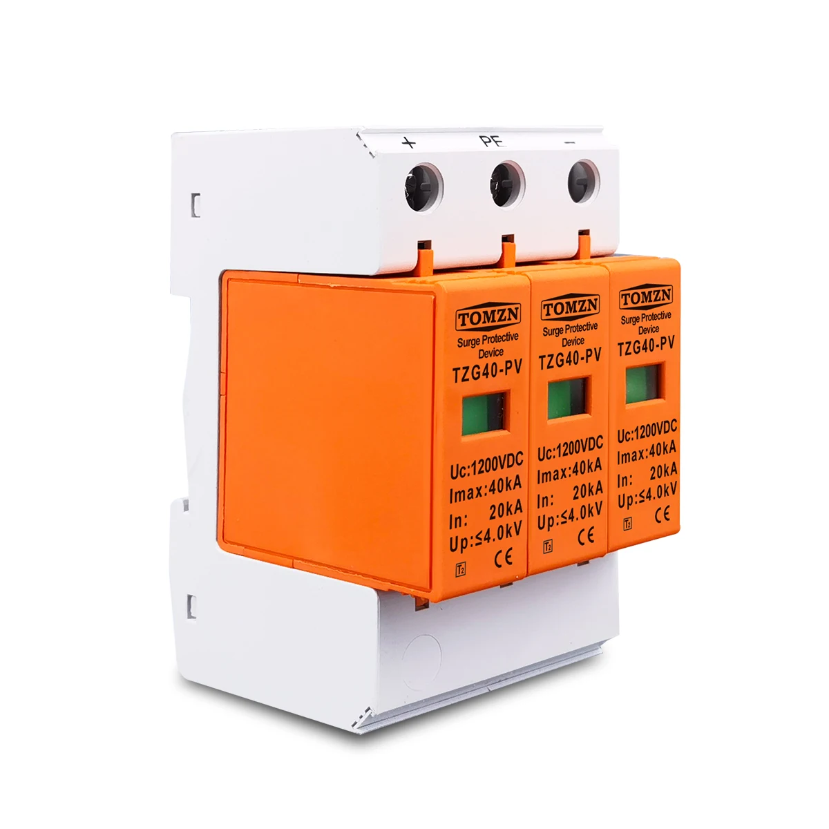 TZG40-PV SPD DC 1200V TOMZN 20KA~40KA House Surge Protector Protective Low-voltage Arrester Device