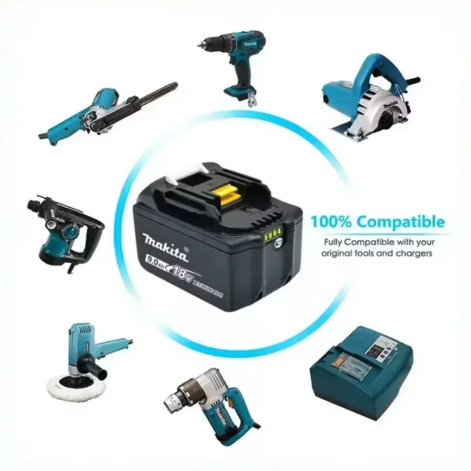 Genuine Makita 18V battery 9Ah 6Ah 5Ah Rechargeable Battery Makita Power Tools Li-ion Replacement 18v Battery electric dril view 4