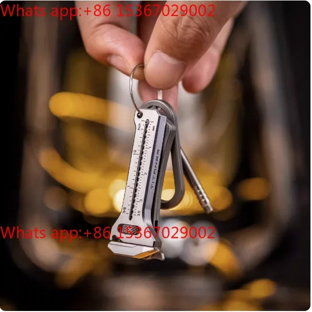 Titanium alloy mini movable small wrench multi-function pendant edc tool caliper keychain