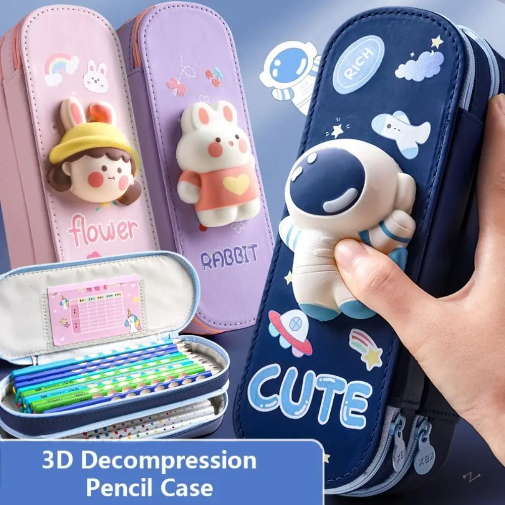 

Creative Double Layer Pencil Case Large-capacity Kawaii EVA Stationery Box School Supplies Portable School Pencil Cases