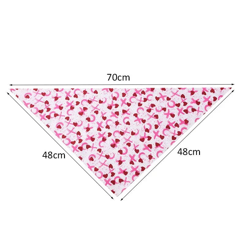 Valentine's Day Medium Big Dog Bandana for Large Dogs Lovely Print Pet Triangle scarf Golden Retriever Mascotas Accessories Bibs