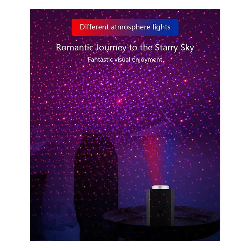 Multi Modes Car Starry Sky Projection Lamp USB Rechargeable With Battery Projector Bedroom Atmosphere Light-A32R