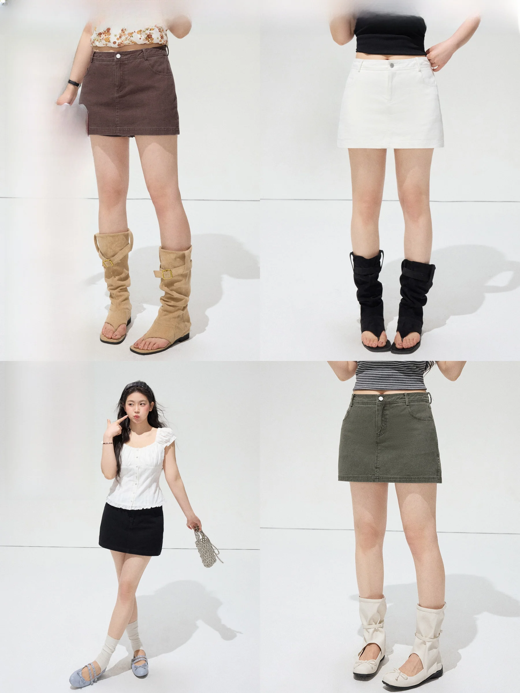 

plus Size Washed Cotton Wrap around Skirt High Waist Short Length American Retro Style for Plump Women Summer Commute Wear