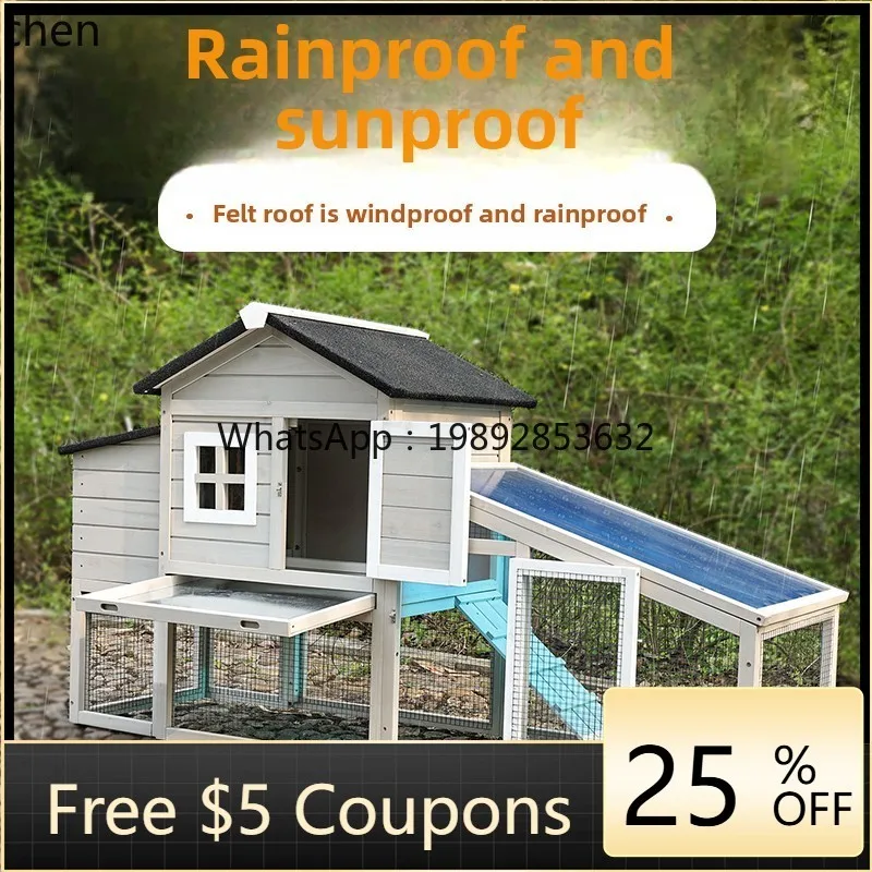 

solid wood cat nest four-season pet cage duck house outdoor dual-purpose chicken shed breeding cage