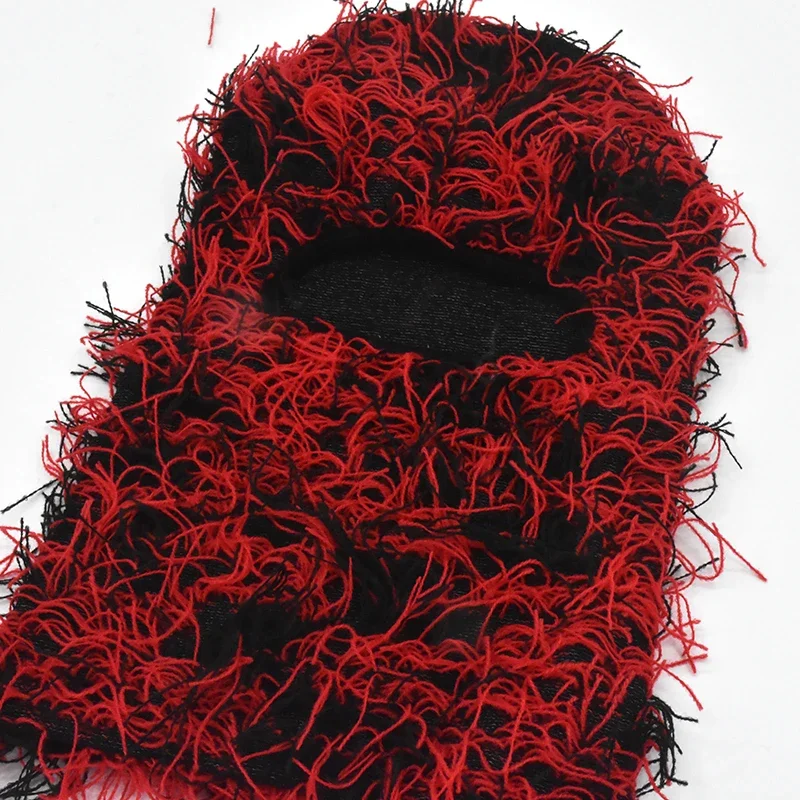 2024 New Hip Hop Balaclava Distressed Knitted Caps Full Face Ski Mask Women Outdoor Camouflage Fuzzy Ski Balaclava Beanies Hat, image 3