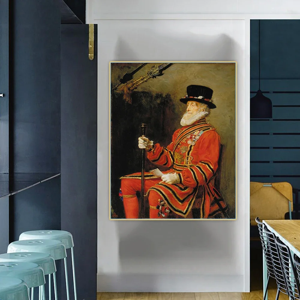 John Everett Millais《The Yeoman of the Guard》Canvas Oil Painting Artwork Picture Wall Hanging Decor Home Living Room Decoration