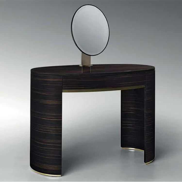 خزانة طاولة MDF للأثاث المنزلي مع مرآة بستة أدراج