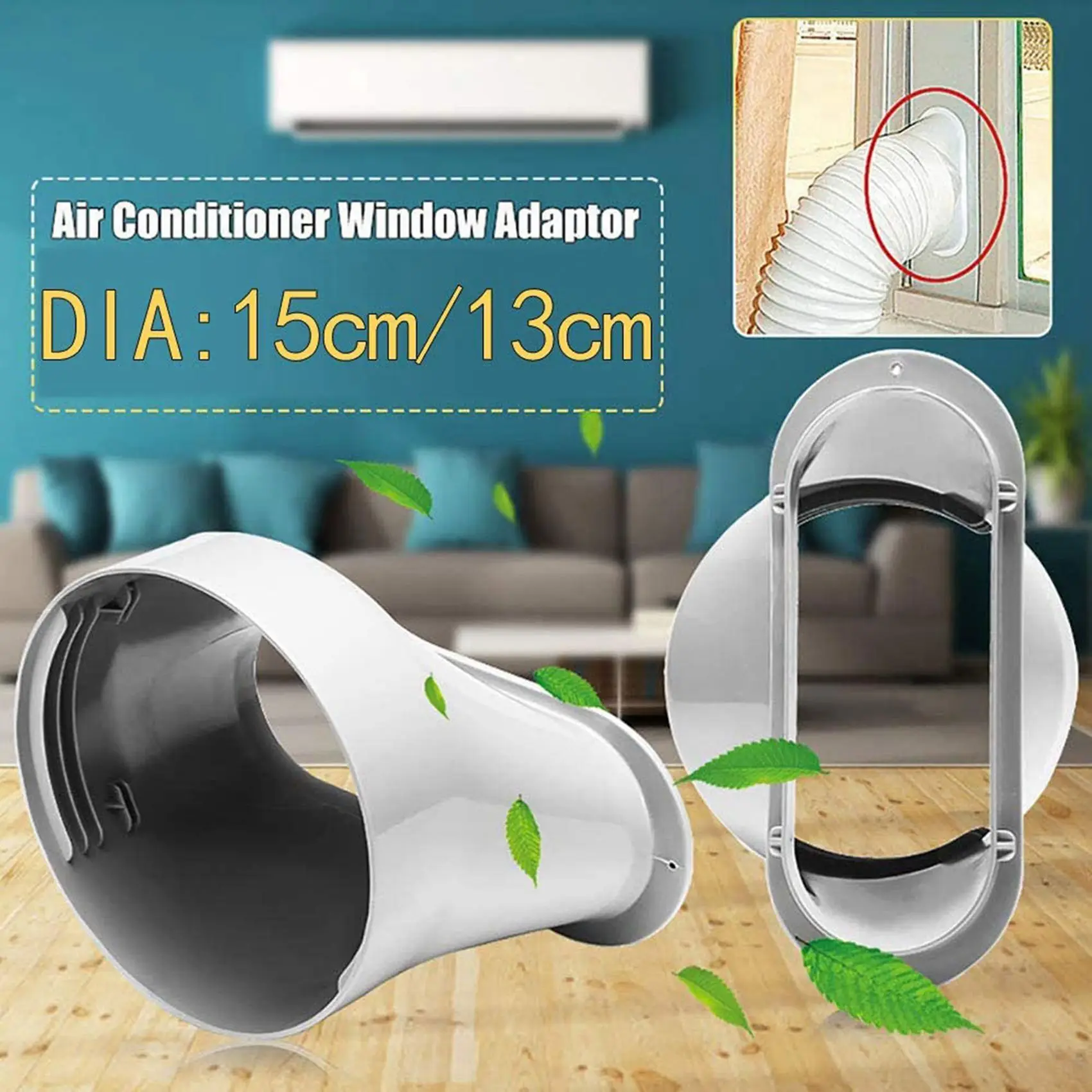 2X Air Conditioner Exhaust Hose Interface, Portable Home Mobile Air Conditioner Body Fitting Connector, Square 15Cm