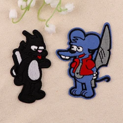 Cartoon Character Patches On Clothes Cute Mouse Iron on Embroidered Patches For Clothing DIY Stripes Applique Accessory