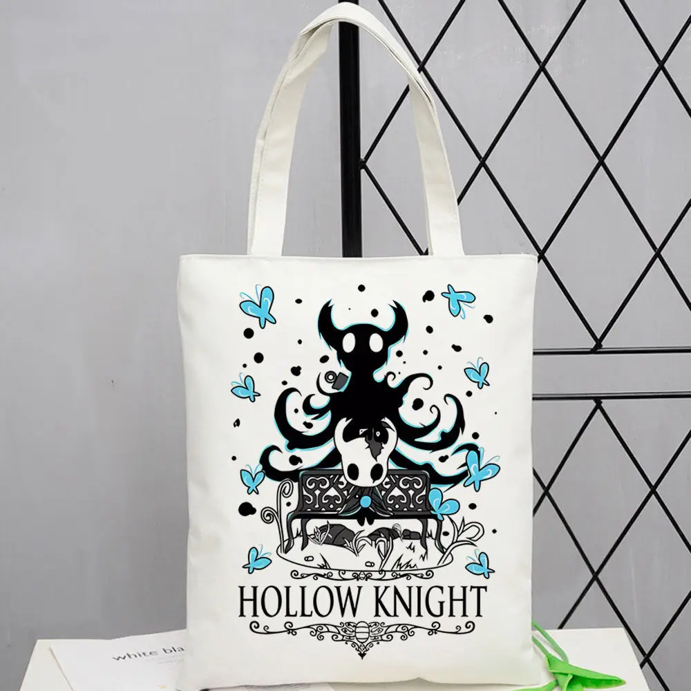 Hollow Knight Canvas Tote Bags Art Supplies Boutique Handmade Promotes Foldable College Shopping Bag Art Supplies Custom