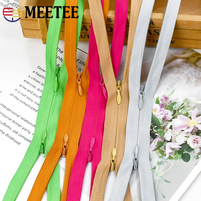 5/10Pcs 3# Invisible Nylon Zippers 60/120cm Double Slider Zipper Clothes Bag Pillow Replace Zip Repair Kits Sewing Accessories - Image 6
