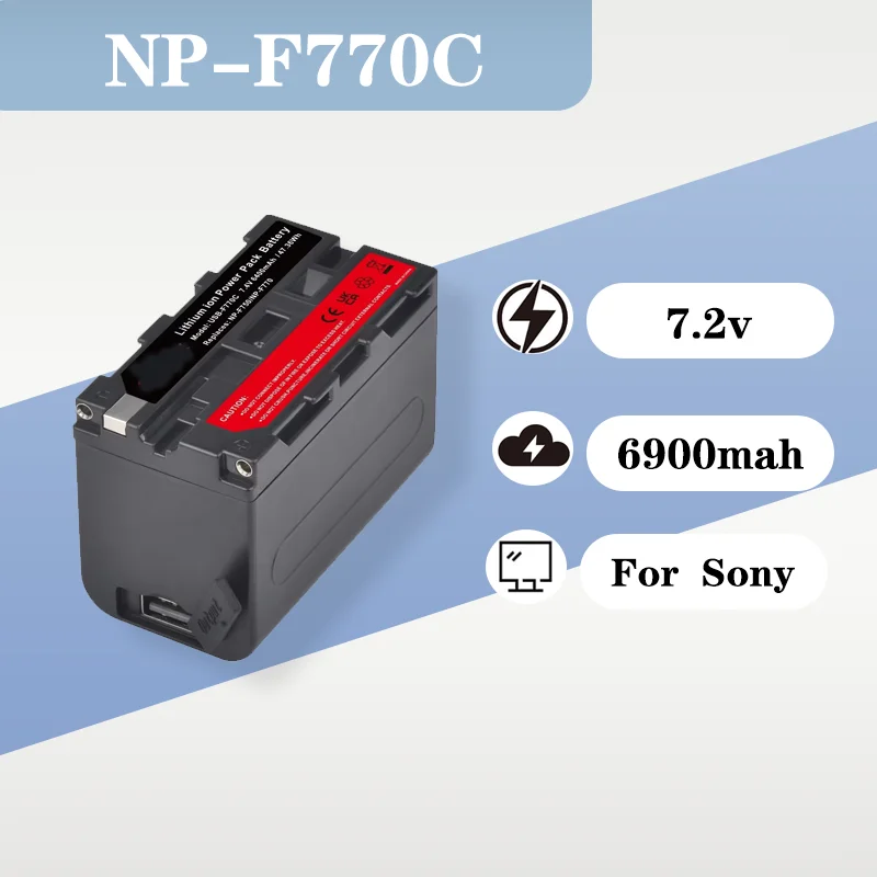 High Capacity 7.2V 6900mAh NP F770C Battery Compatible ForSony CCD TR917 TR940 TRV101 TRV215 TRV25 Camcorder