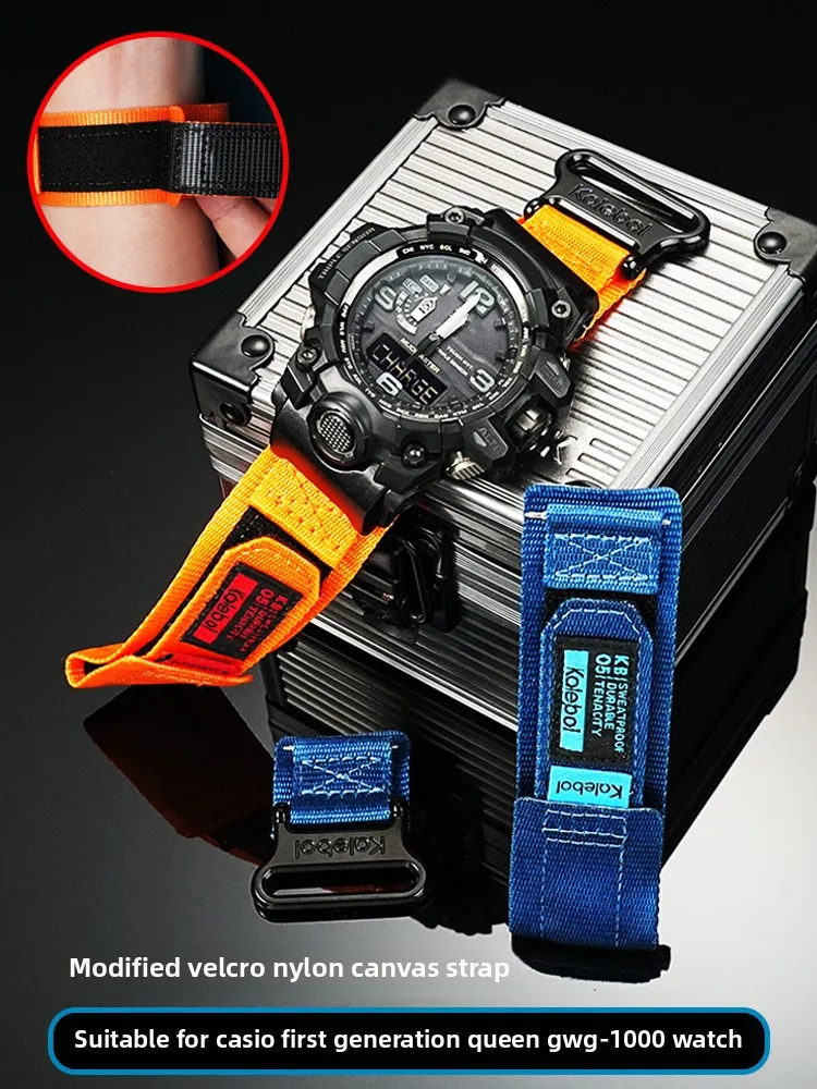 Watch Strap Made of Nylon Canvas Suitable for Casio G-SHOCK First Generation GWG-1000 Modified Nylon Canvas Watch Strap for Men