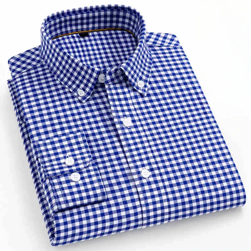 New In Shirt 100%Cotton Fashion Long Sleeve Shirts for Man Slim Fit Formal Plian Shirt Soft Casual Office Designer Plaid Clothes - Image 2