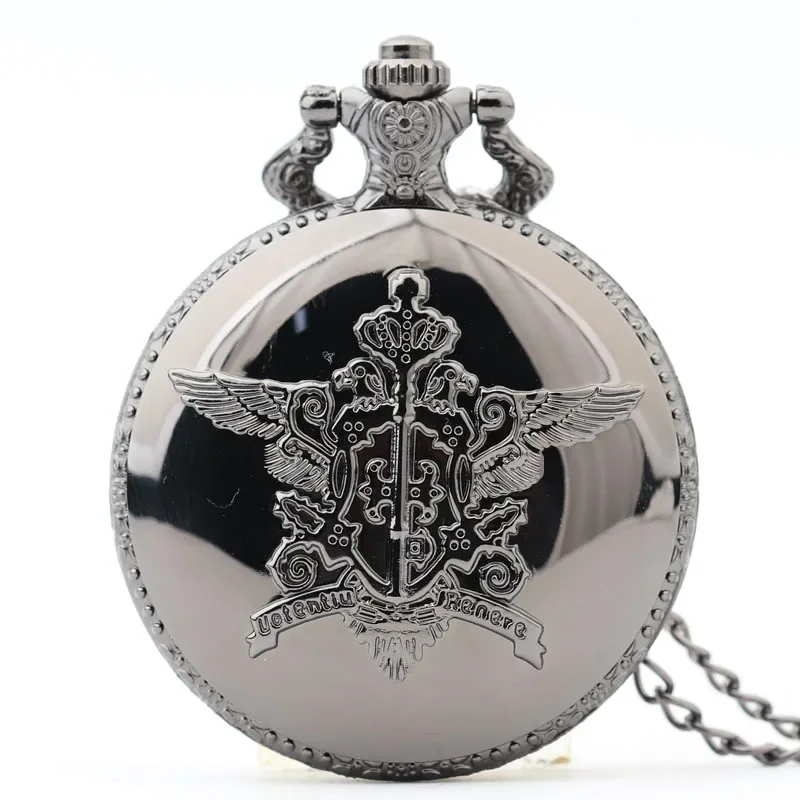 Hot Selling Famous Comic Anime Theme Quartz Pocket Watches Deacon Retro Black Flip Student Luminous Quartz Fob Watches