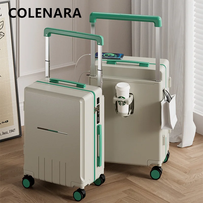 COLENARA Carry-on Travel Luggage 20 Inches Boarding Box 24" Multi-function Trolley Case ABS + PC Business Rolling Suitcase