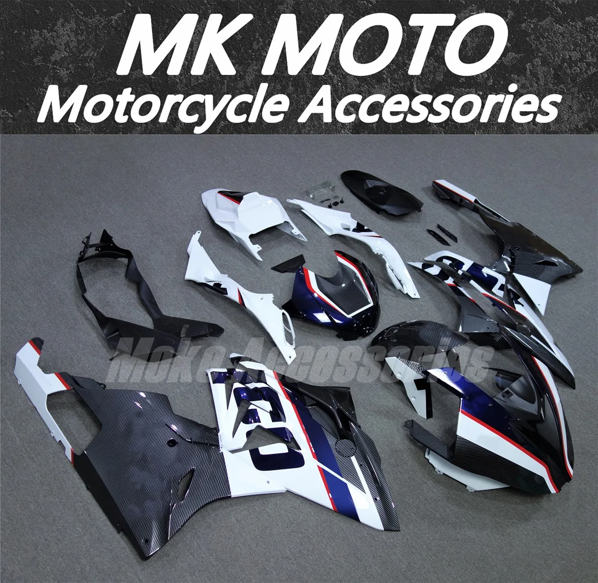 Motorcycle Fairings Kit Fit For S1000rr 2015 2016 Bodywork Set High Quality ABS Dark blue White Carbon fiber pattern