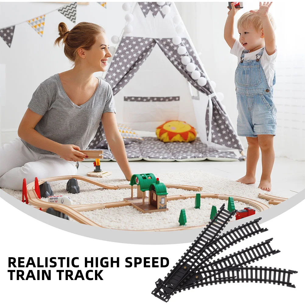 Set di binari per trenini elettrici Piste giocattolo Parti di ricambio Accessorio per bambini Kit ascendente nero Edificio ferroviario per ragazze Bambino