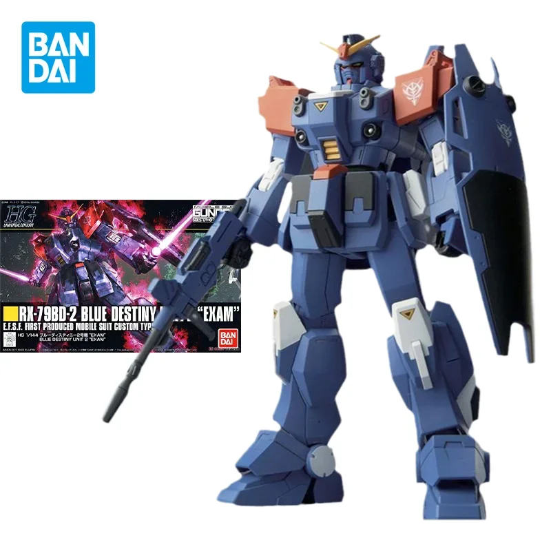 Bandai Original GUNDAM HGUC 1/144RX-79BD-2 BLUE DESTINY UNIT2 EXAM Anime Action Figure Toys Collectible Model Gifts for Children