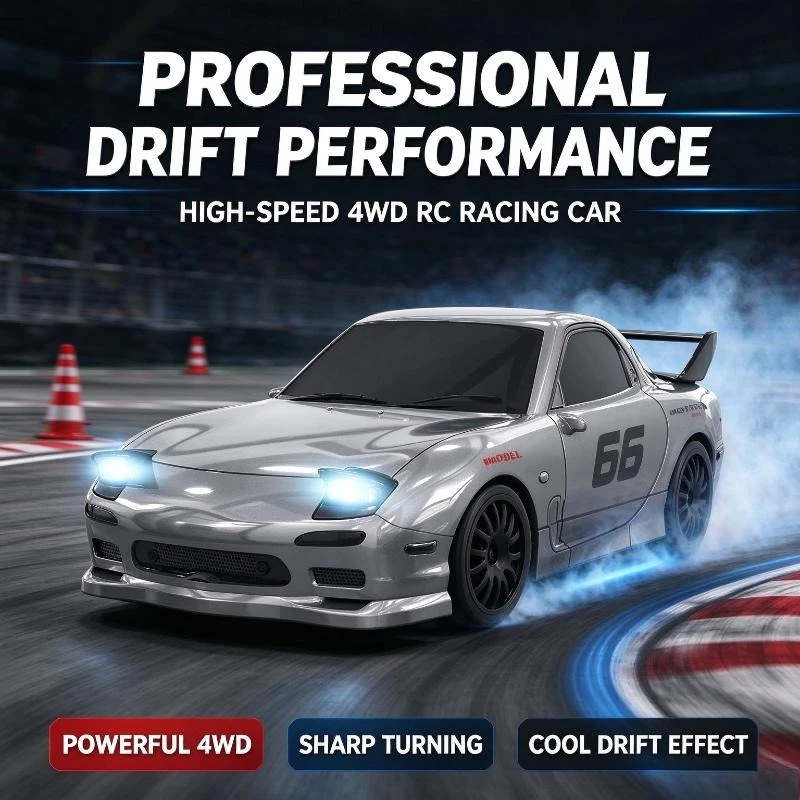 Electric 4Wd Off-Road Rc Vehicle,Remote Control High Speed Drift Racing Car,Professional Hobby Model For Indoor Track Challenge