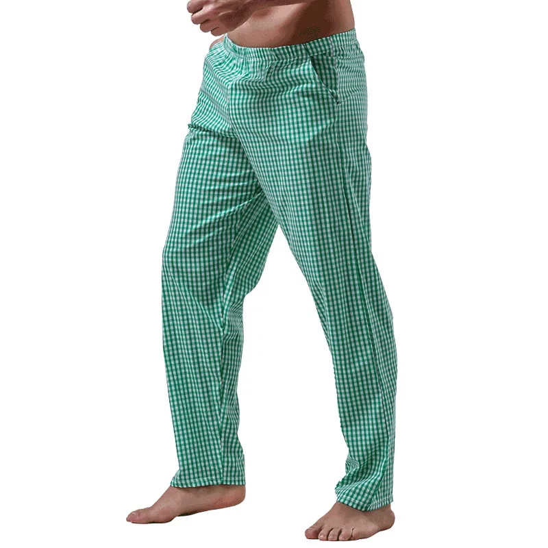 Cotton men's casual home pajamas cotton loose sports home pants spring and summer striped air conditioning pants 056