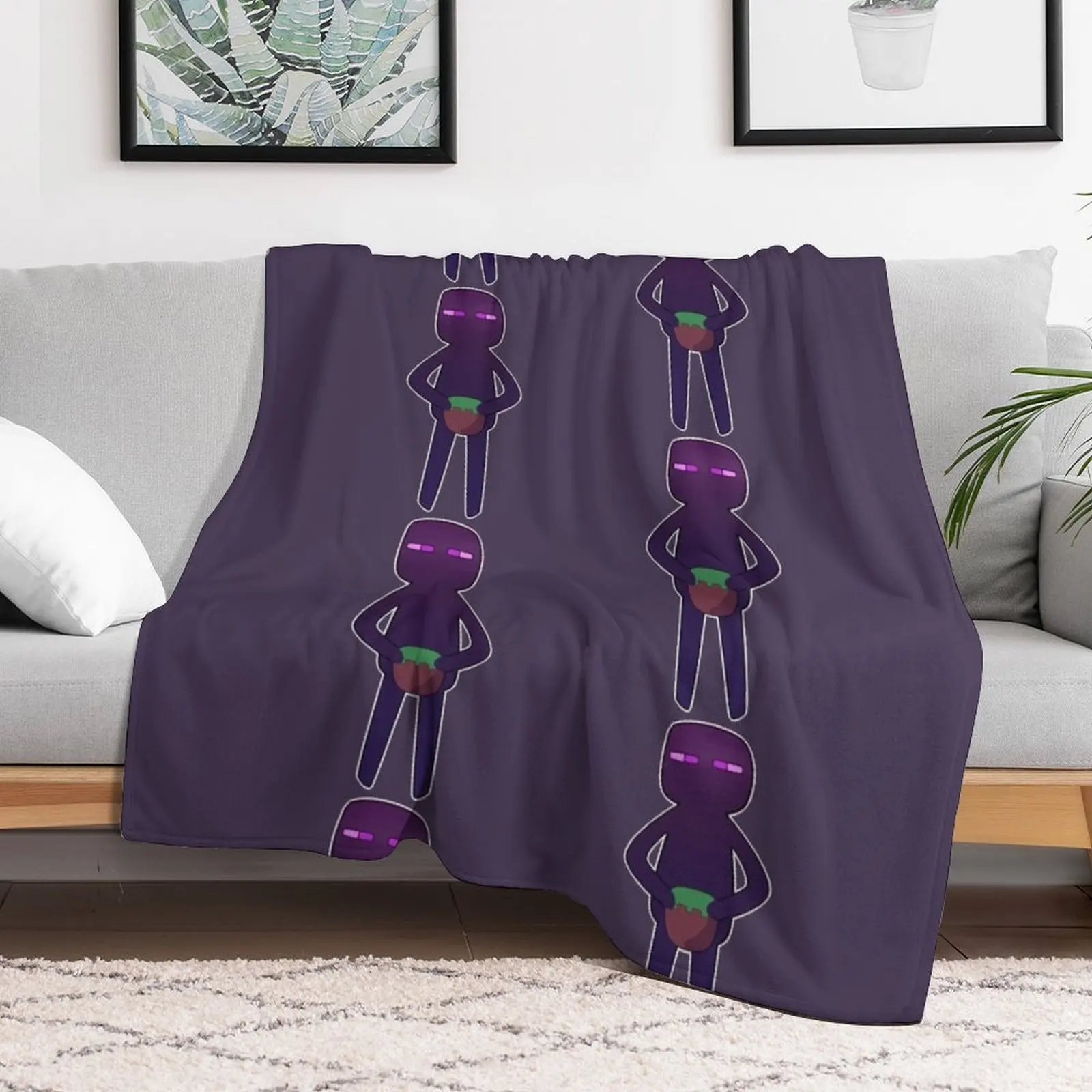 Enderman Throw Blanket Shaggy Thermals For Travel Blankets For Bed anime Blankets