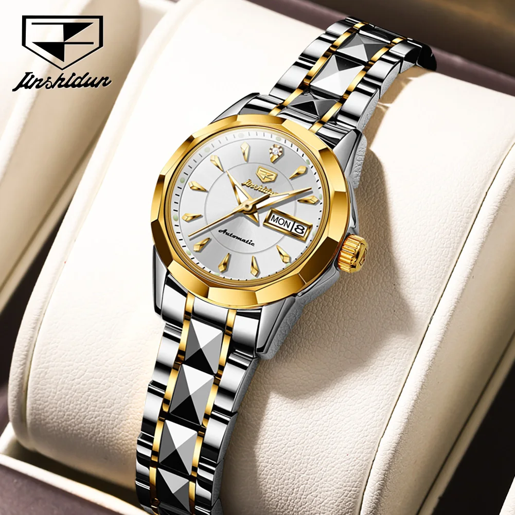 JSDUN Top Brand Original Women orologi meccanici automatici orologio da polso da donna in acciaio al tungsteno di alta qualità orologio Casual per