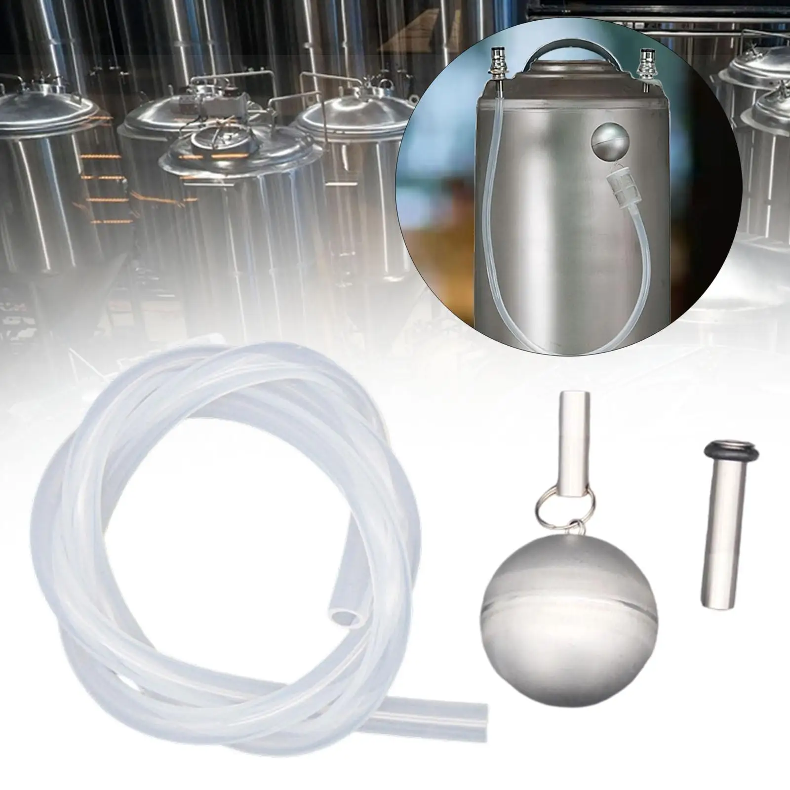 Floating Beer Keg Durable Stainless Steel Portable Siphon Pump Brewing Equipment for Home Keg Systems