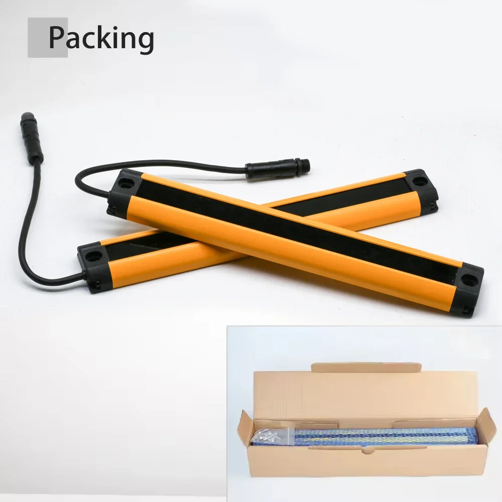 Zasłony światłowodowe bezpieczeństwa 14X28 RC/H4014-4022, odległość wykrywania 0,2-3m, super cienki ochraniacz z siatką do wąskich przestrzeni.