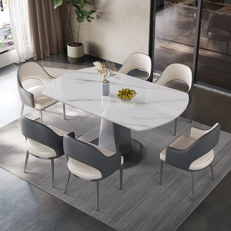 Sintered stone dining table and chair combination, telescopic rotating home, small home apartment, square and round dining table