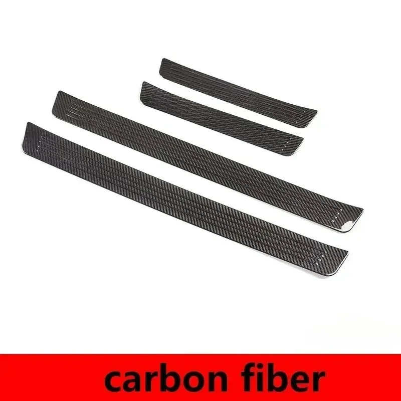 For Mercedes Benz G Class W464 Real Carbon Fiber 2019-2022 Interior Door Sill Protect Plate Cover Trim Modification Accessories