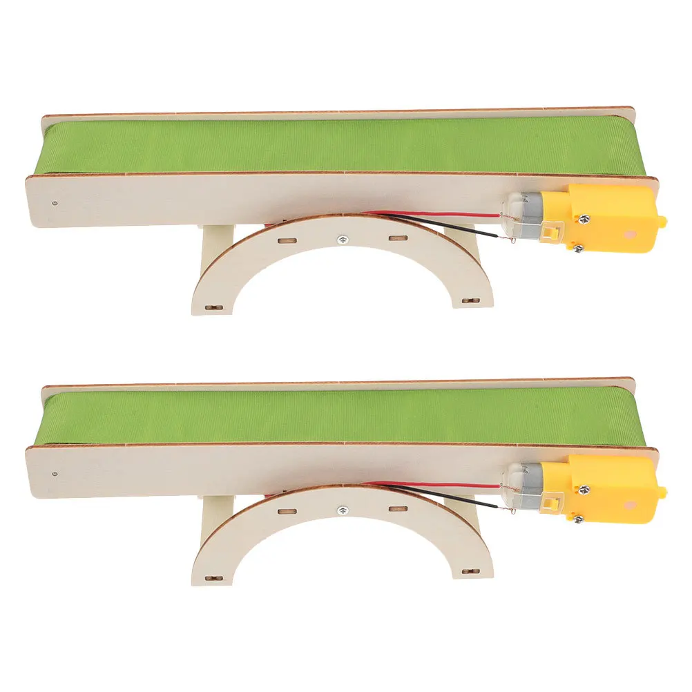 

2Pcs Small Automatic Conveyor Belt Kit for Students DIY Physics Project Hands-on Mechanical Engineering Educational Activity Set