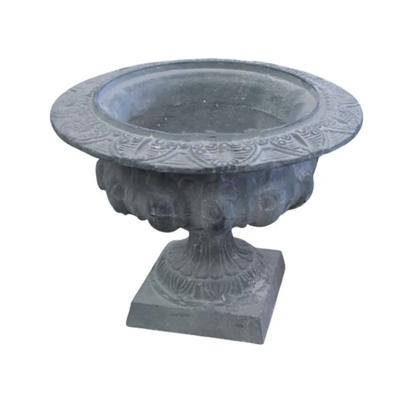 Benutzerdefinierte Outdoor Hof Hinterhof Garten Ornament liefert dekorative Metall Blumentopf Blumentopf Urne Gusseisen