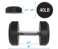 Best Selling 2.5kg 5kg 10kg 20kg 24kg Kilos Pu Round Dumbbell