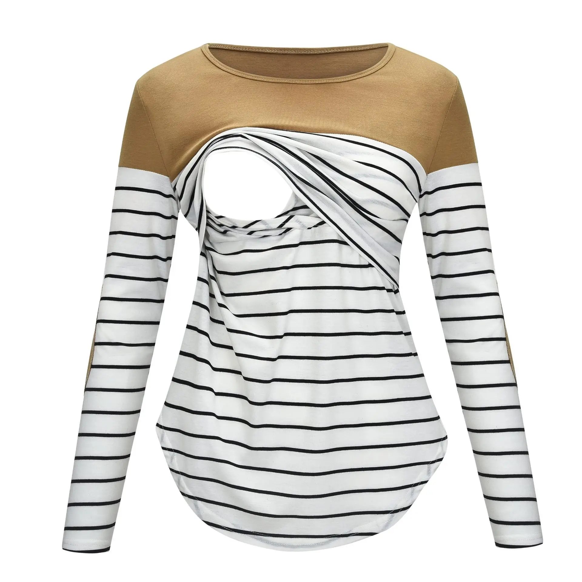 

Women Maternity T-shirt Clothes Summer Fall Long Sleeve Stripe Nursing Top Breastfeeding Shirts Pregnancy Clothes Plus Size