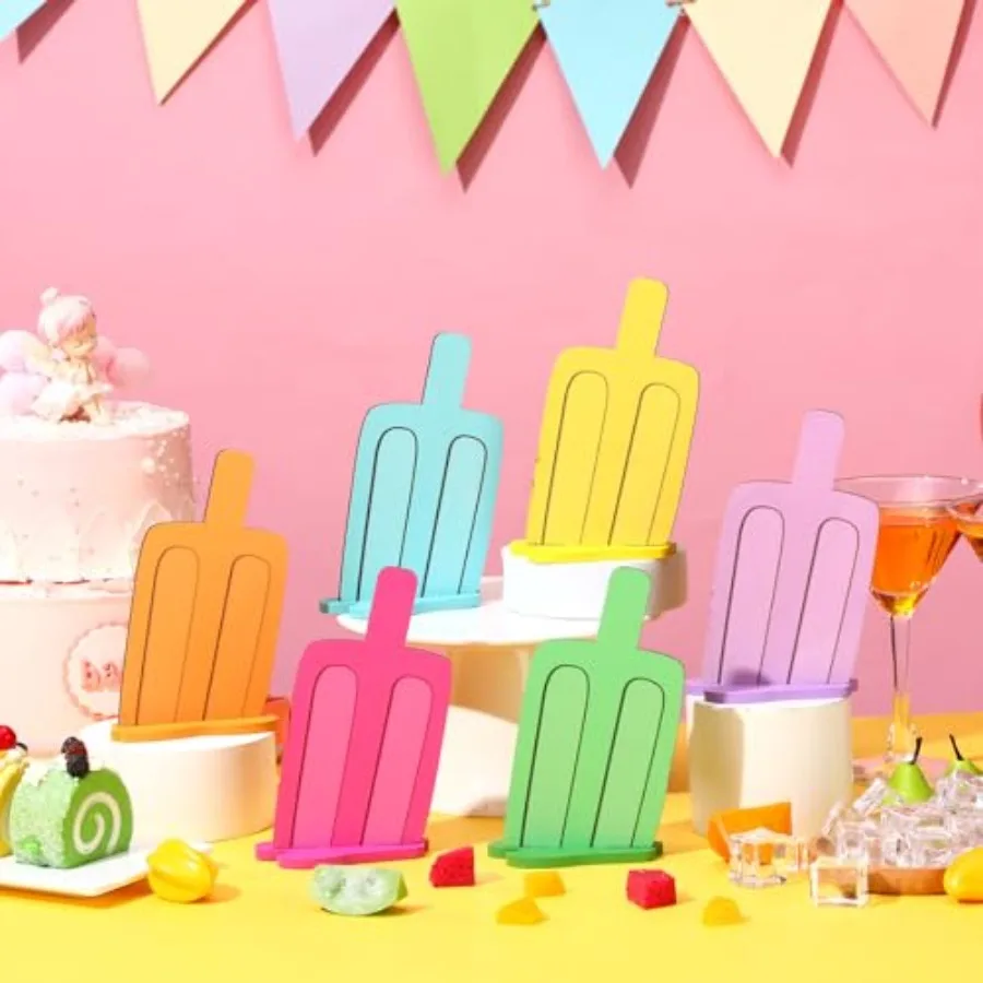 

6 Pieces Wooden Pop Centerpiece Table Sign Summer Pop Tiered Tray Decor Bar Party Decorations for Summer Theme Baby Bridal Show